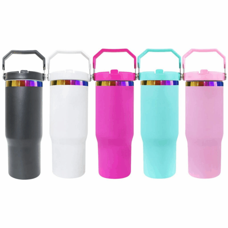 🐾 Personalized Goolsby Greyhounds 30 oz Water Bottle with Handle | Rainbow Engraved Stainless Steel