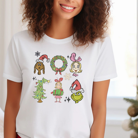 Limited Edition “Holiday Whimsy” Christmas T-Shirt - White