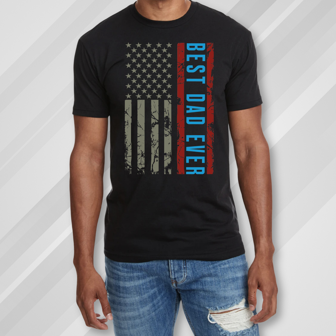 Best Dad Ever US Flag (Color) T-shirt