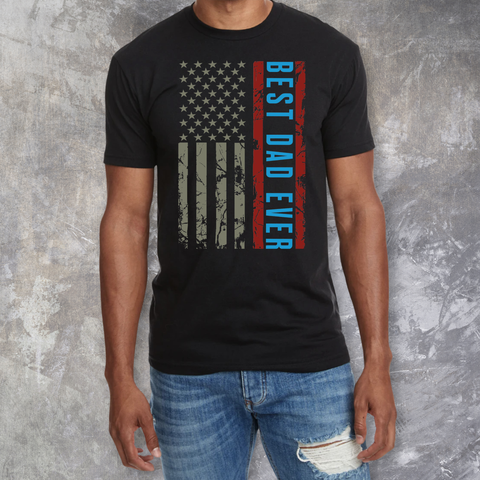 Best Dad Ever US Flag (Color) T-shirt