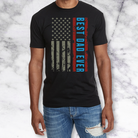 Best Dad Ever US Flag (Color) T-shirt