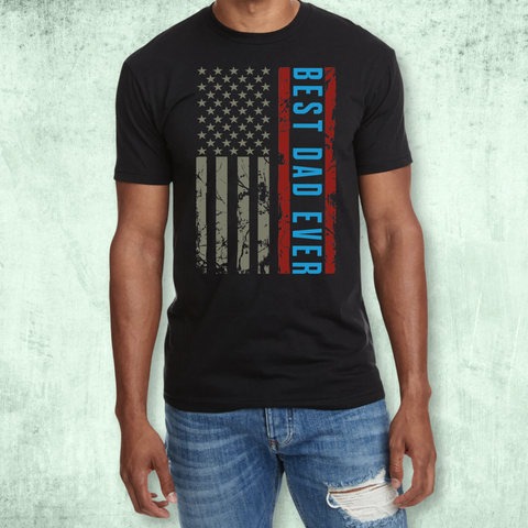 Best Dad Ever US Flag (Color) T-shirt