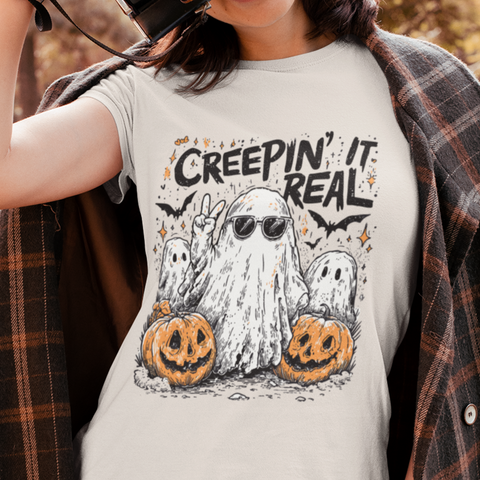 Creepin’ It Real T-Shirt | Funny Halloween Ghost Tee
