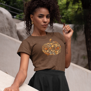 Fall Floral Pumpkin T-Shirt | Autumn Graphic Tee