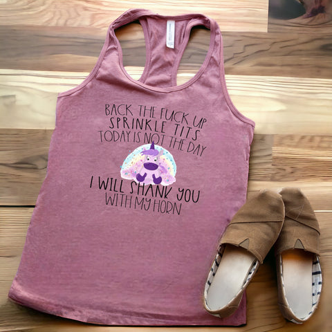 Sprinkle T's Unicorn Razorback Tank