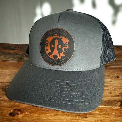 🧢 Goolsby Greyhounds Leather Patch Trucker Hat