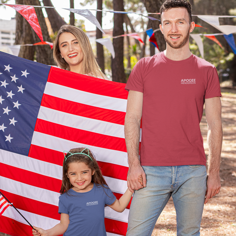 🇺🇸 Apogee “Education on Purpose” Patriotic Flag T-Shirt
