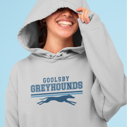 Goolsby Greyhounds Retro Lines Hoodie – Athletic Heather Grey & White