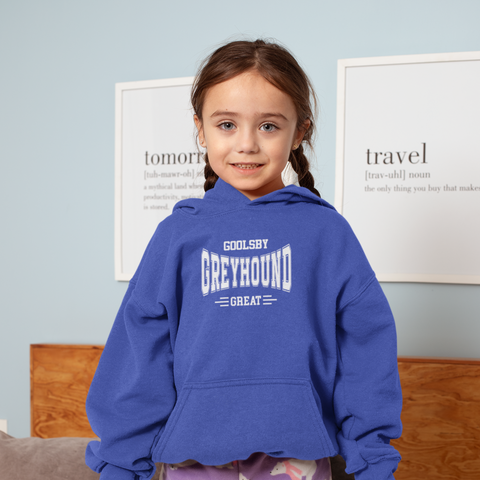 Goolsby Greyhound Great Hoodie – Stretched Logo Design