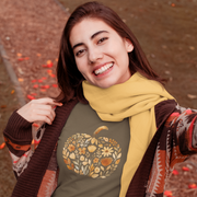 Fall Floral Pumpkin T-Shirt | Autumn Graphic Tee