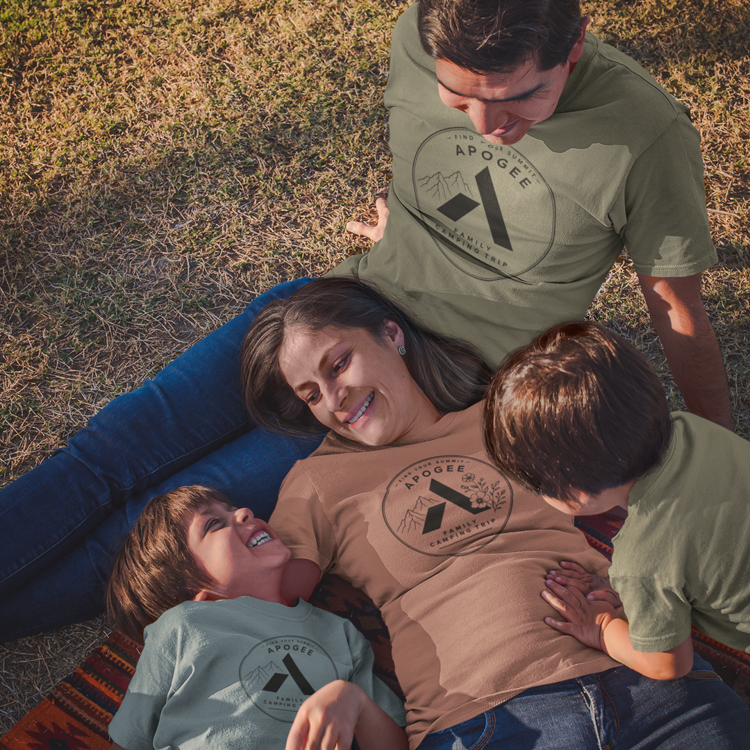 Apogee Tribe “Find Your Summit” Family Camping Trip Shirt
