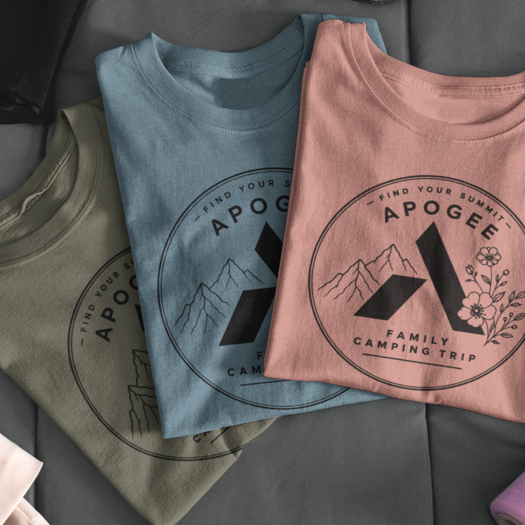 Apogee Tribe “Find Your Summit” Family Camping Trip Shirt