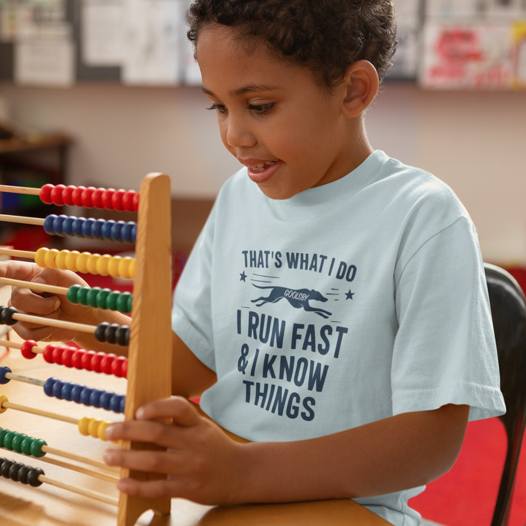 Goolsby “I Run Fast &amp; I Know Things” T-Shirt | Youth &amp; Adult