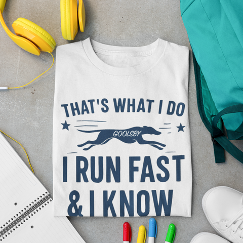 Goolsby “I Run Fast & I Know Things” T-Shirt | Youth & Adult